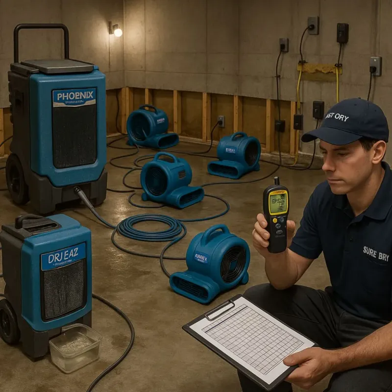 Structural Drying and Dehumidification process in South Gate Ridge, FL